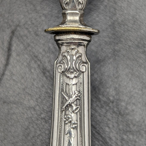 French antique sterling silver handle hors d'oeuvre cutlery set in case